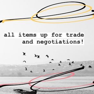 all items are up for trade/negotiations!